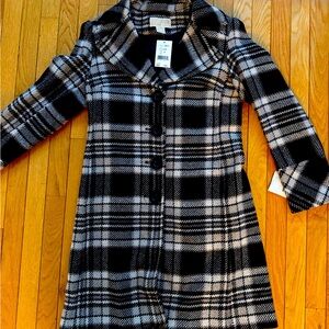 Michaels Black and White Plaid Coat